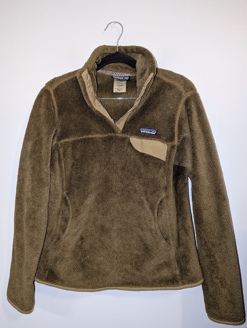 Patagonia Brown Fleece Re-Tool Snap-T with Tan Trim Size small